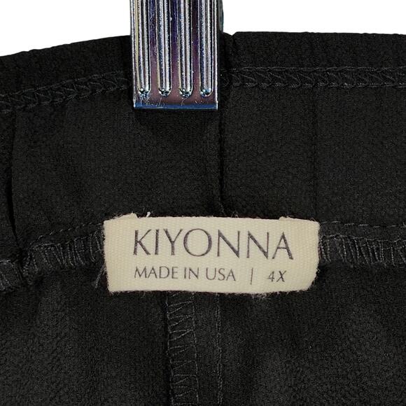 Kiyonna Wide Leg Trouser Pant sz 4X Women Black Palazzo Flowy Pockets Pleats NEW - Picture 3 of 11